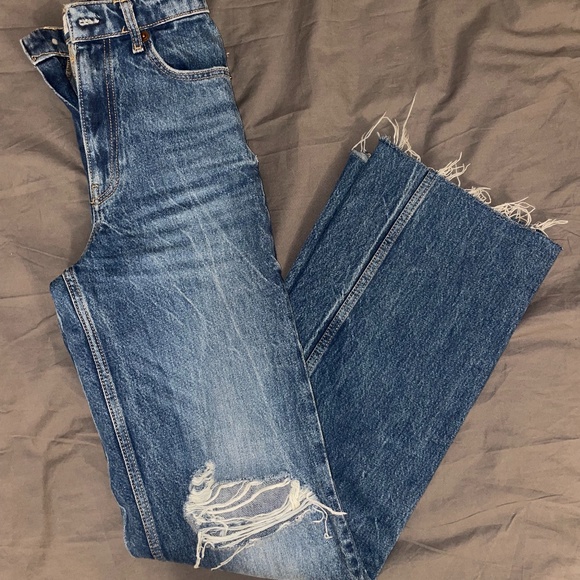 Zara Ripped Wide Leg Jeans - Picture 3 of 6